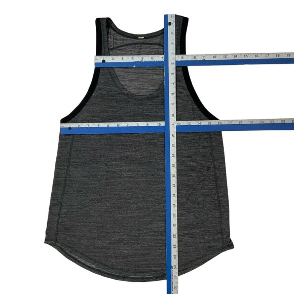 Lululemon On Track Singlet Tank Top 4 Heathered Black Logo Athletic Yoga W1AB6S - Picture 5 of 11